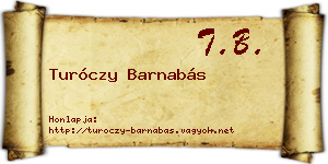 Turóczy Barnabás névjegykártya
